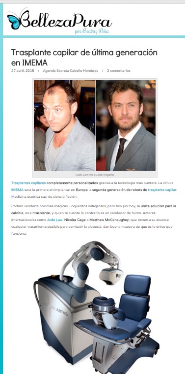 Belleza Pura Dr. Lopez Bran trasplantye de pelo con robot artas