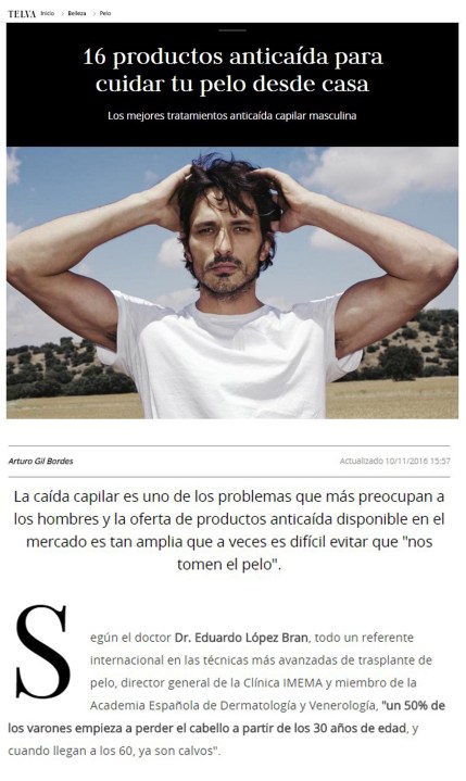 caida del pelo en los hombres. Dr5. Eduado López Bran