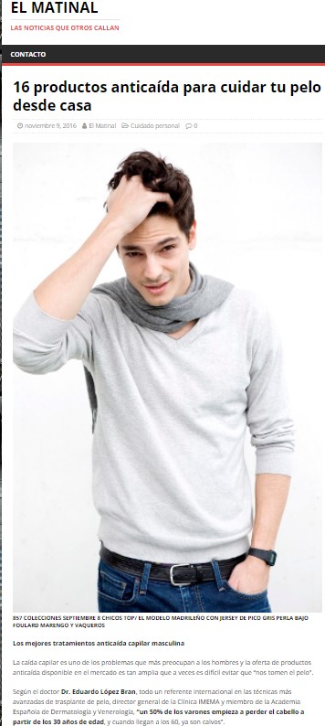 productos para la caida del pelo López Bran Imema
